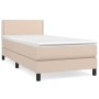 Cama box spring con colchón cuero sintético capuchino 100x200cm de vidaXL, Camas y somieres - Ref: Foro24-3141052, Precio: 31...