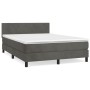 Cama box spring con colchón terciopelo gris oscuro 140x200 cm de vidaXL, Camas y somieres - Ref: Foro24-3141186, Precio: 429,...