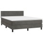 Cama box spring con colchón terciopelo gris oscuro 140x200 cm de vidaXL, Camas y somieres - Ref: Foro24-3141186, Precio: 429,...