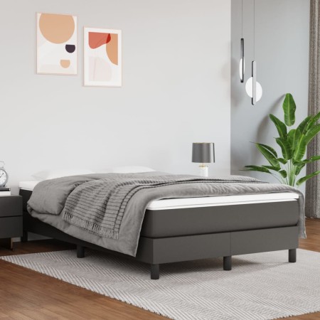 Cama box spring con colchón cuero sintético gris 120x200 cm de vidaXL, Camas y somieres - Ref: Foro24-3144253, Precio: 364,22...