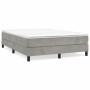 Cama box spring con colchón terciopelo gris claro 140x200 cm de vidaXL, Camas y somieres - Ref: Foro24-3144333, Precio: 401,6...
