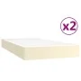 Cama box spring con colchón cuero sintético crema 200x200 cm de vidaXL, Camas y somieres - Ref: Foro24-3144281, Precio: 500,9...