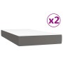 Cama box spring con colchón cuero sintético gris 200x200 cm de vidaXL, Camas y somieres - Ref: Foro24-3144283, Precio: 546,91...