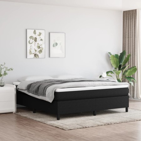 Cama box spring con colchón tela negro 160x200 cm de vidaXL, Camas y somieres - Ref: Foro24-3144433, Precio: 467,37 €, Descue...