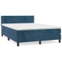 Cama box spring con colchón terciopelo azul oscuro 140x190 cm de vidaXL, Camas y somieres - Ref: Foro24-3141363, Precio: 403,...