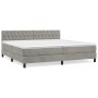 Cama box spring con colchón terciopelo gris claro 200x200 cm de vidaXL, Camas y somieres - Ref: Foro24-3141503, Precio: 578,3...