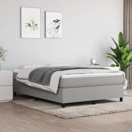 Cama box spring con colchón tela gris claro 140x200 cm de vidaXL, Camas y somieres - Ref: Foro24-3144423, Precio: 383,15 €, D...