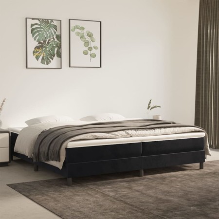 Cama box spring con colchón terciopelo negro 200x200 cm de vidaXL, Camas y somieres - Ref: Foro24-3144353, Precio: 511,50 €, ...
