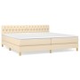 Cama box spring con colchón tela color crema 200x200 cm de vidaXL, Camas y somieres - Ref: Foro24-3140886, Precio: 553,20 €, ...
