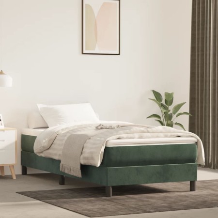 Cama box spring con colchón terciopelo verde oscuro 80x200 cm de vidaXL, Camas y somieres - Ref: Foro24-3144300, Precio: 231,...
