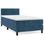 Cama box spring con colchón terciopelo azul oscuro 100x200 cm de vidaXL, Camas y somieres - Ref: Foro24-3141411, Precio: 310,...