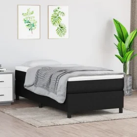 Box spring bed with black fabric mattress 90x190 cm by vidaXL, Beds and slatted bases - Ref: Foro24-3144385, Price: 250,05 €,...