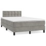 Cama box spring con colchón terciopelo gris claro 120x200 cm de vidaXL, Camas y somieres - Ref: Foro24-3141533, Precio: 384,3...