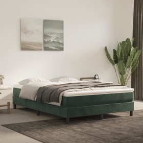 Cama box spring con colchón terciopelo verde oscuro 140x190 cm de vidaXL, Camas y somieres - Ref: Foro24-3144330, Precio: 389...