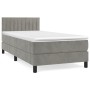 Cama box spring con colchón terciopelo gris claro 90x190 cm de vidaXL, Camas y somieres - Ref: Foro24-3141395, Precio: 291,86...