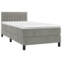 Cama box spring con colchón terciopelo gris claro 90x190 cm de vidaXL, Camas y somieres - Ref: Foro24-3141395, Precio: 291,86...