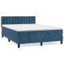 Cama box spring con colchón terciopelo azul oscuro 140x190 cm de vidaXL, Camas y somieres - Ref: Foro24-3141543, Precio: 406,...