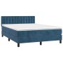 Cama box spring con colchón terciopelo azul oscuro 140x190 cm de vidaXL, Camas y somieres - Ref: Foro24-3141543, Precio: 406,...