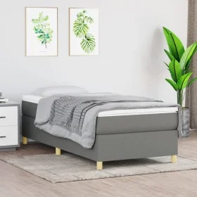 Cama box spring con colchón tela gris oscuro 80x200 cm de vidaXL, Camas y somieres - Ref: Foro24-3144475, Precio: 306,36 €, D...