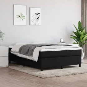 Box spring bed with black fabric mattress 140x200 cm by vidaXL, Beds and slatted bases - Ref: Foro24-3144425, Price: 393,15 €...