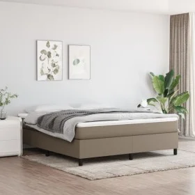 Cama box spring con colchón tela gris taupe 160x200 cm de vidaXL, Camas y somieres - Ref: Foro24-3144435, Precio: 470,48 €, D...