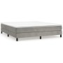 Cama box spring con colchón terciopelo gris claro 180x200 cm de vidaXL, Camas y somieres - Ref: Foro24-3144345, Precio: 459,8...