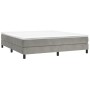 Cama box spring con colchón terciopelo gris claro 180x200 cm de vidaXL, Camas y somieres - Ref: Foro24-3144345, Precio: 459,8...