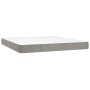 Cama box spring con colchón terciopelo gris claro 160x200 cm de vidaXL, Camas y somieres - Ref: Foro24-3141491, Precio: 484,2...