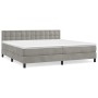 Cama box spring con colchón terciopelo gris claro 200x200 cm de vidaXL, Camas y somieres - Ref: Foro24-3141563, Precio: 565,5...