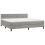 Cama box spring con colchón terciopelo gris claro 200x200 cm de vidaXL, Camas y somieres - Ref: Foro24-3141563, Precio: 565,5...