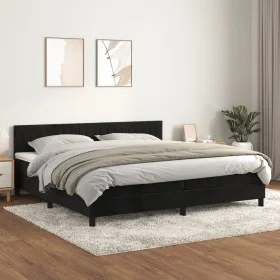 Box spring bed with black velvet mattress 200x200 cm by vidaXL, Beds and slatted bases - Ref: Foro24-3141445, Price: 567,24 €...