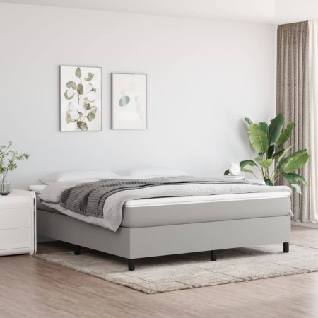 Cama box spring con colchón tela gris claro 160x200 cm de vidaXL, Camas y somieres - Ref: Foro24-3144431, Precio: 458,84 €, D...