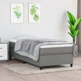 Box spring bed with dark gray fabric mattress 90x200 cm by vidaXL, Beds and slatted bases - Ref: Foro24-3144392, Price: 303,3...