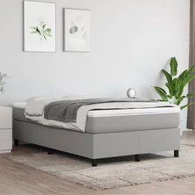 Cama box spring con colchón tela gris claro 120x200 cm de vidaXL, Camas y somieres - Ref: Foro24-3144407, Precio: 346,58 €, D...
