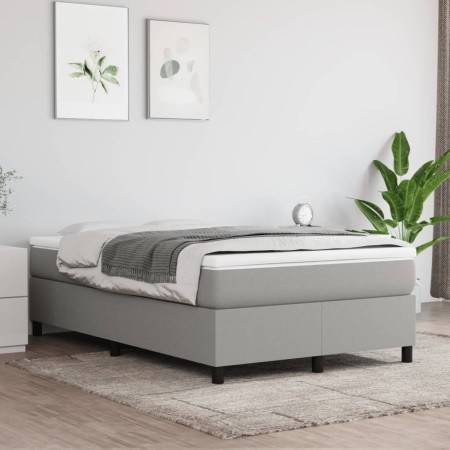 Cama box spring con colchón tela gris claro 120x200 cm de vidaXL, Camas y somieres - Ref: Foro24-3144407, Precio: 353,45 €, D...