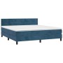 Cama box spring con colchón terciopelo azul oscuro 180x200 cm de vidaXL, Camas y somieres - Ref: Foro24-3141321, Precio: 573,...