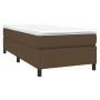 Cama box spring con colchón tela marrón oscuro 100x200 cm de vidaXL, Camas y somieres - Ref: Foro24-3144402, Precio: 302,38 €...