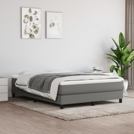 Cama box spring con colchón tela gris oscuro 140x190 cm de vidaXL, Camas y somieres - Ref: Foro24-3144070, Precio: 418,83 €, ...