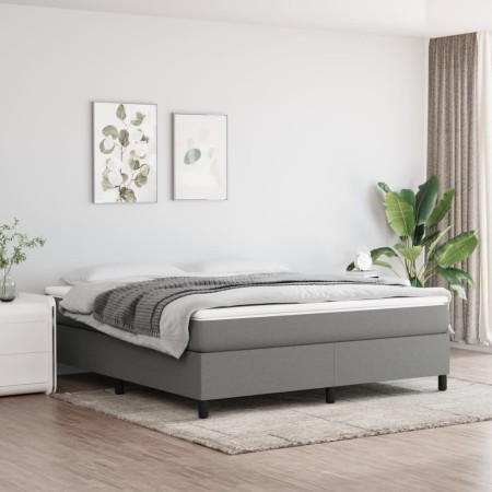 Cama box spring con colchón tela gris oscuro 160x200 cm de vidaXL, Camas y somieres - Ref: Foro24-3144432, Precio: 458,36 €, ...