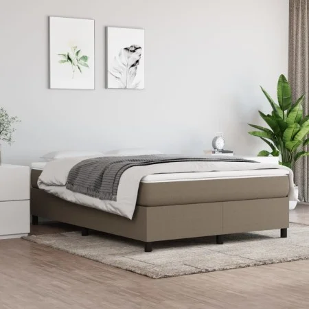 Box spring bed with taupe gray fabric mattress 140x200 cm by vidaXL, Beds and slatted bases - Ref: Foro24-3144427, Price: 426...