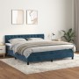 Cama box spring con colchón terciopelo azul oscuro 160x200 cm de vidaXL, Camas y somieres - Ref: Foro24-3141495, Precio: 493,...