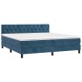Cama box spring con colchón terciopelo azul oscuro 160x200 cm de vidaXL, Camas y somieres - Ref: Foro24-3141495, Precio: 493,...