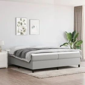 Box spring bed with light gray fabric mattress 200x200 cm by vidaXL, Beds and slatted bases - Ref: Foro24-3144447, Price: 583...