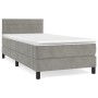 Cama box spring con colchón terciopelo gris claro 80x200 cm de vidaXL, Camas y somieres - Ref: Foro24-3141329, Precio: 282,73...