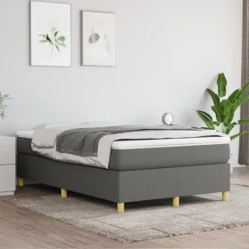 Cama box spring con colchón tela gris oscuro 120x200 cm de vidaXL, Camas y somieres - Ref: Foro24-3144507, Precio: 340,08 €, ...