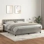 Box spring bed with light gray velvet mattress 160x200 cm by vidaXL, Beds and slatted bases - Ref: Foro24-3141551, Price: 487...
