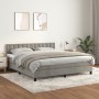 Cama box spring con colchón terciopelo gris claro 160x200 cm de vidaXL, Camas y somieres - Ref: Foro24-3141551, Precio: 482,8...