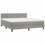 Cama box spring con colchón terciopelo gris claro 160x200 cm de vidaXL, Camas y somieres - Ref: Foro24-3141551, Precio: 482,8...