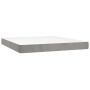 Cama box spring con colchón terciopelo gris claro 160x200 cm de vidaXL, Camas y somieres - Ref: Foro24-3141551, Precio: 482,8...