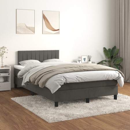 Cama box spring con colchón terciopelo gris oscuro 120x200 cm de vidaXL, Camas y somieres - Ref: Foro24-3141414, Precio: 375,...